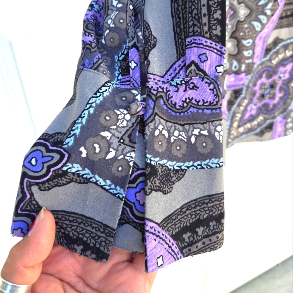 D& Co Purple and Gray  Blouse - Picture 2 of 7